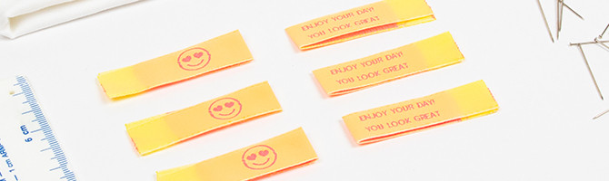 Sewing labels taffeta "Enjoy your day! You look great"